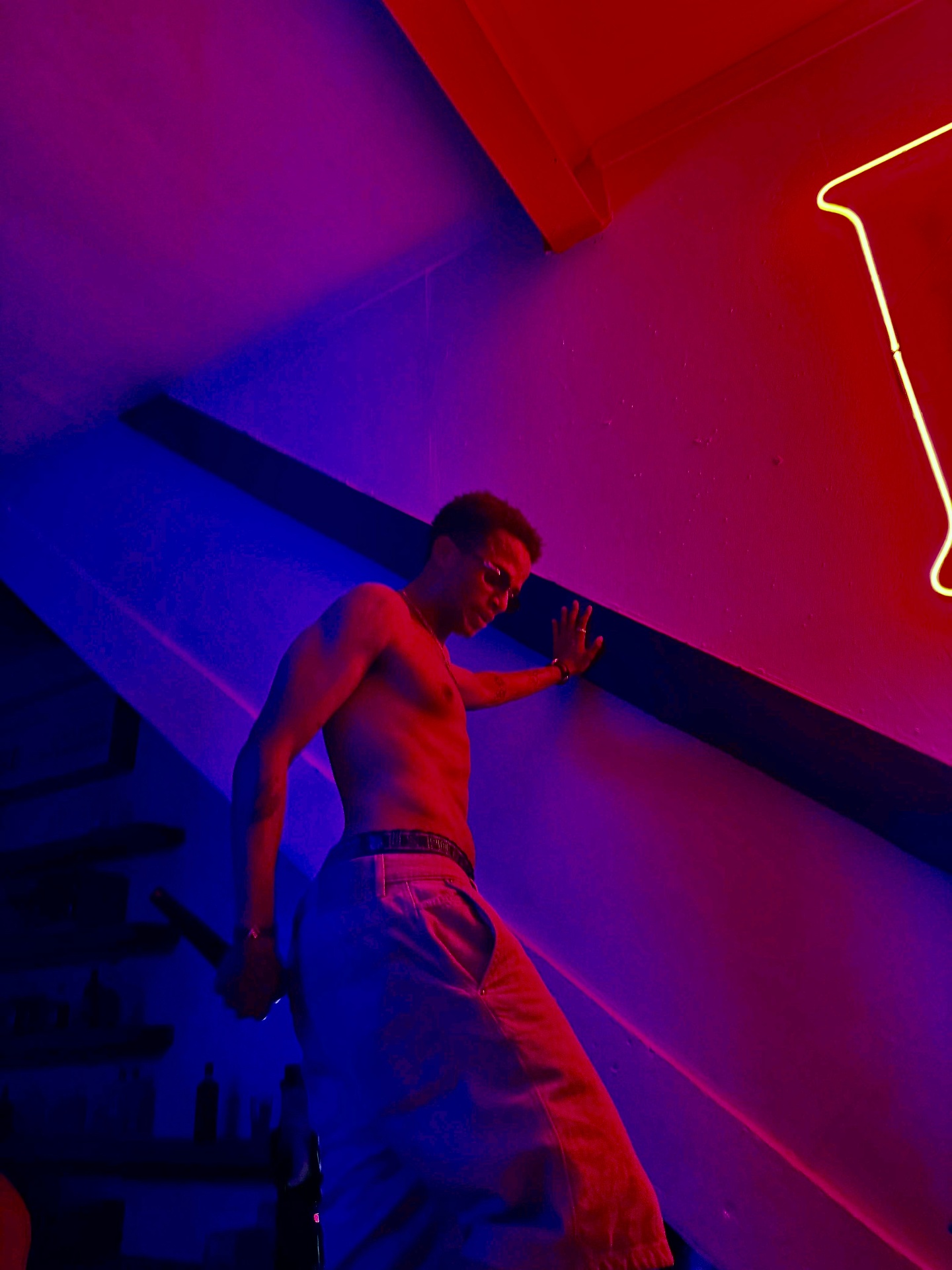 Neon lit portrait