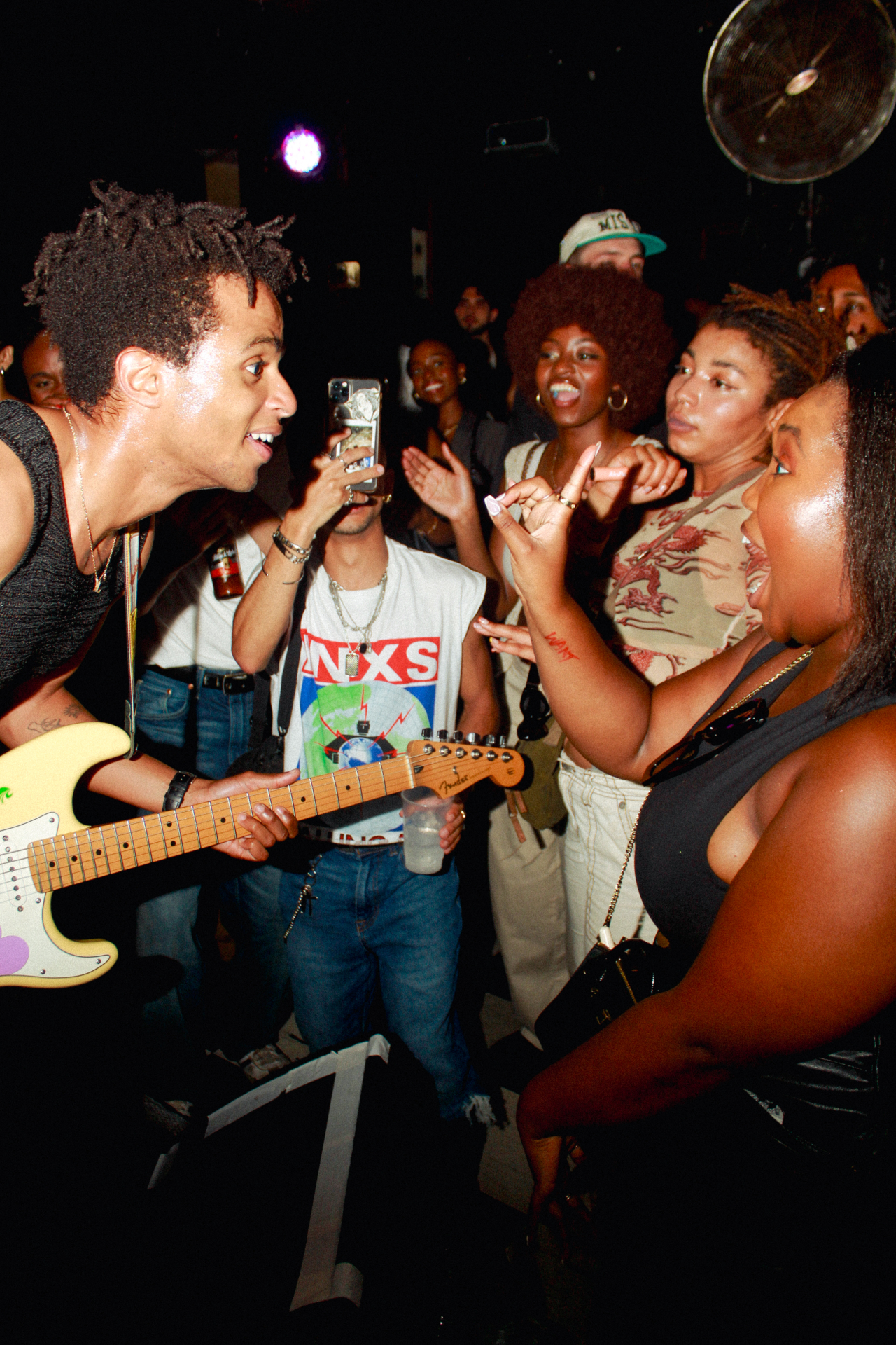 Rudy performing to the crowd
